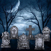 Graveyard Halloween Decorations Tombstones: 6Ct Large Tombstone Halloween